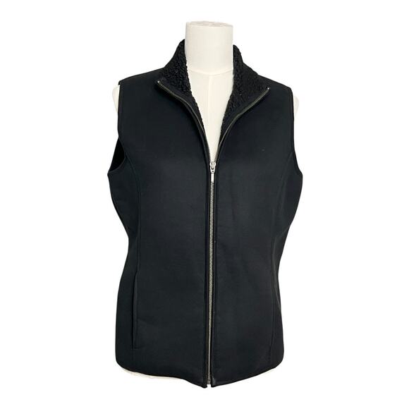 Womens Winter Vest Fux Shearling Fleece Warm Comfy Cozy Winter Fall Apres Ski M - Picture 2 of 7